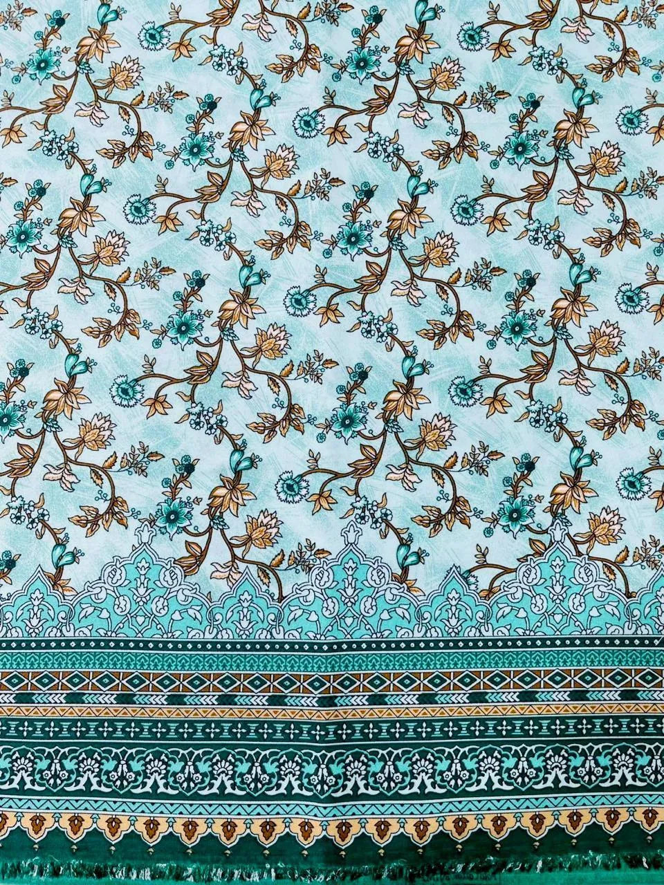 Green Printed Fabric 92 Inches Wide