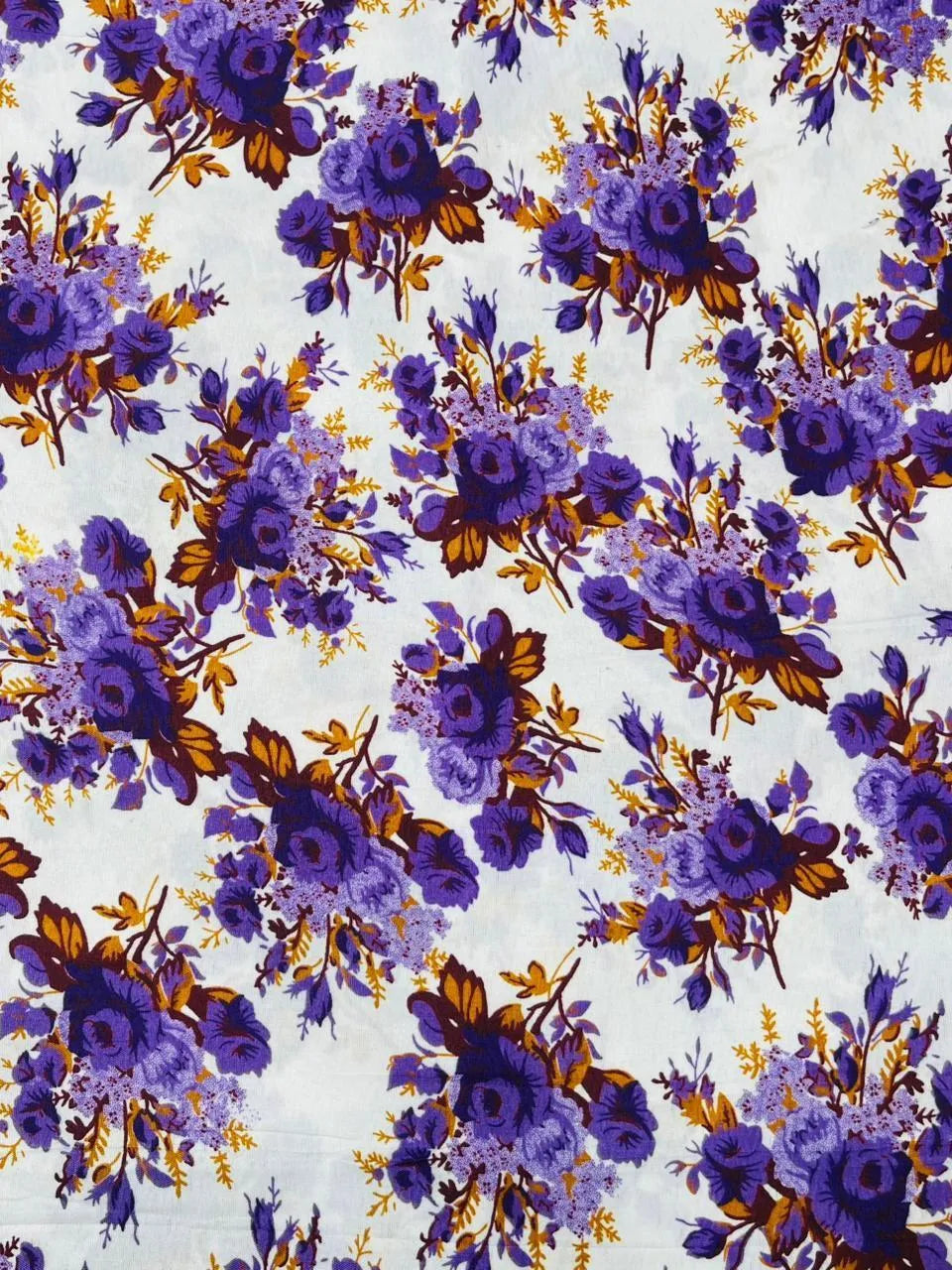 Purple Floral All Over Printed 2PC Cotton Shirt