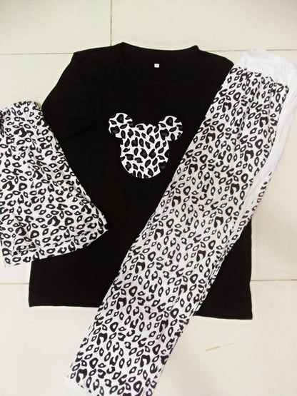 Women 3Pcs Printed Cotton Night Suit Medium to XL