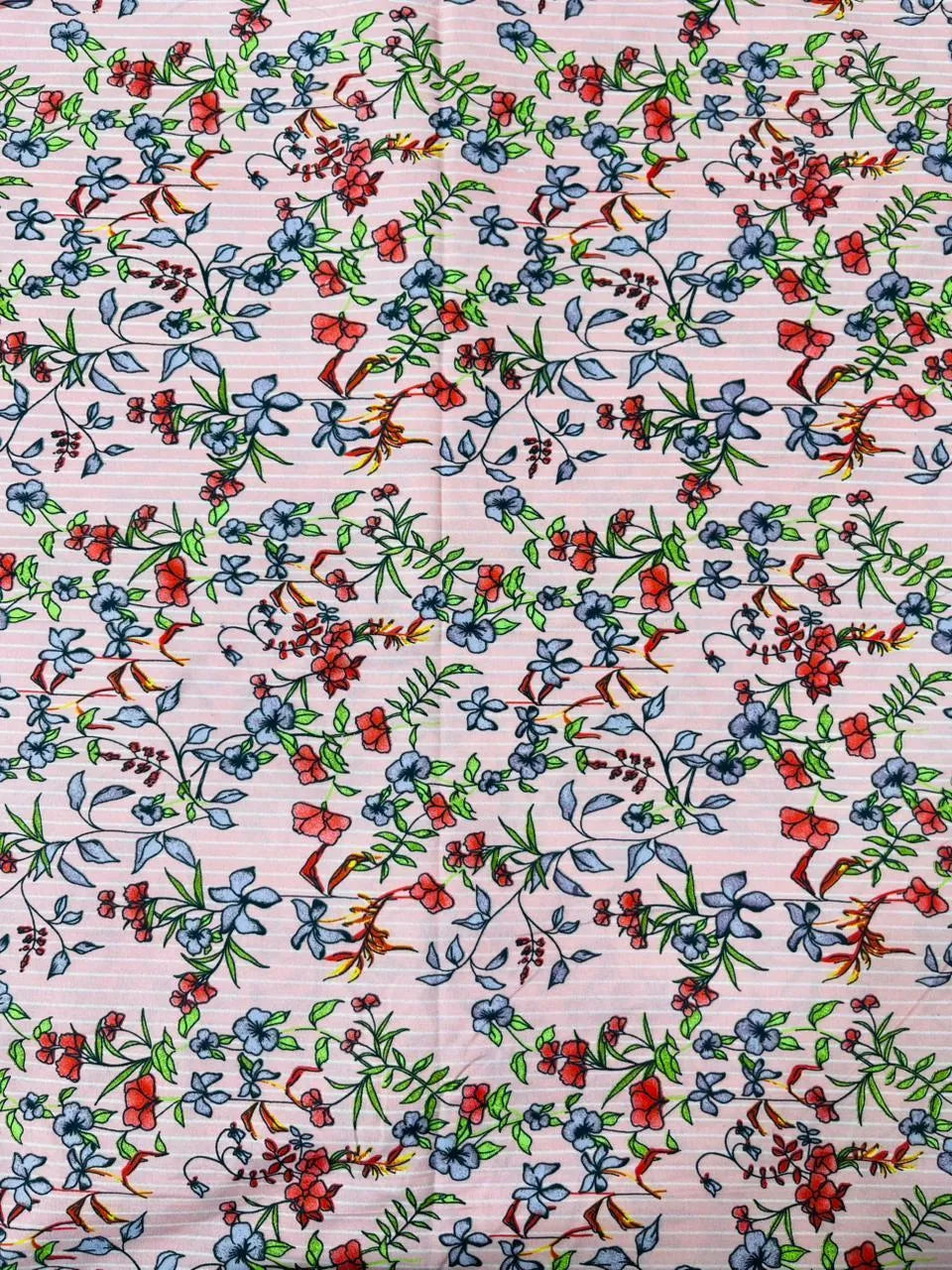 Pink Floral Unstitched Fabric 92" Wide