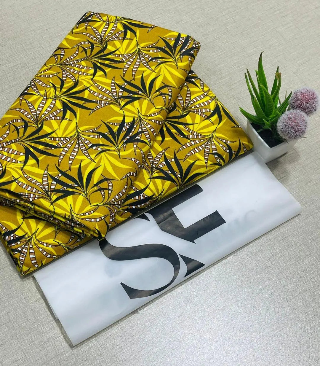 Yellow Printed Fabric 92 Inches Wide for Home Decor