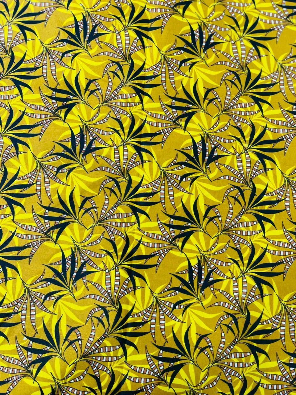 Yellow Printed Fabric 92 Inches Wide for Home Decor