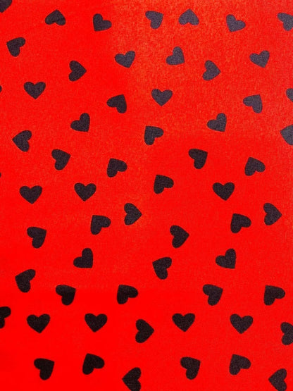 Red Heart Print Unstitched Suit 92"