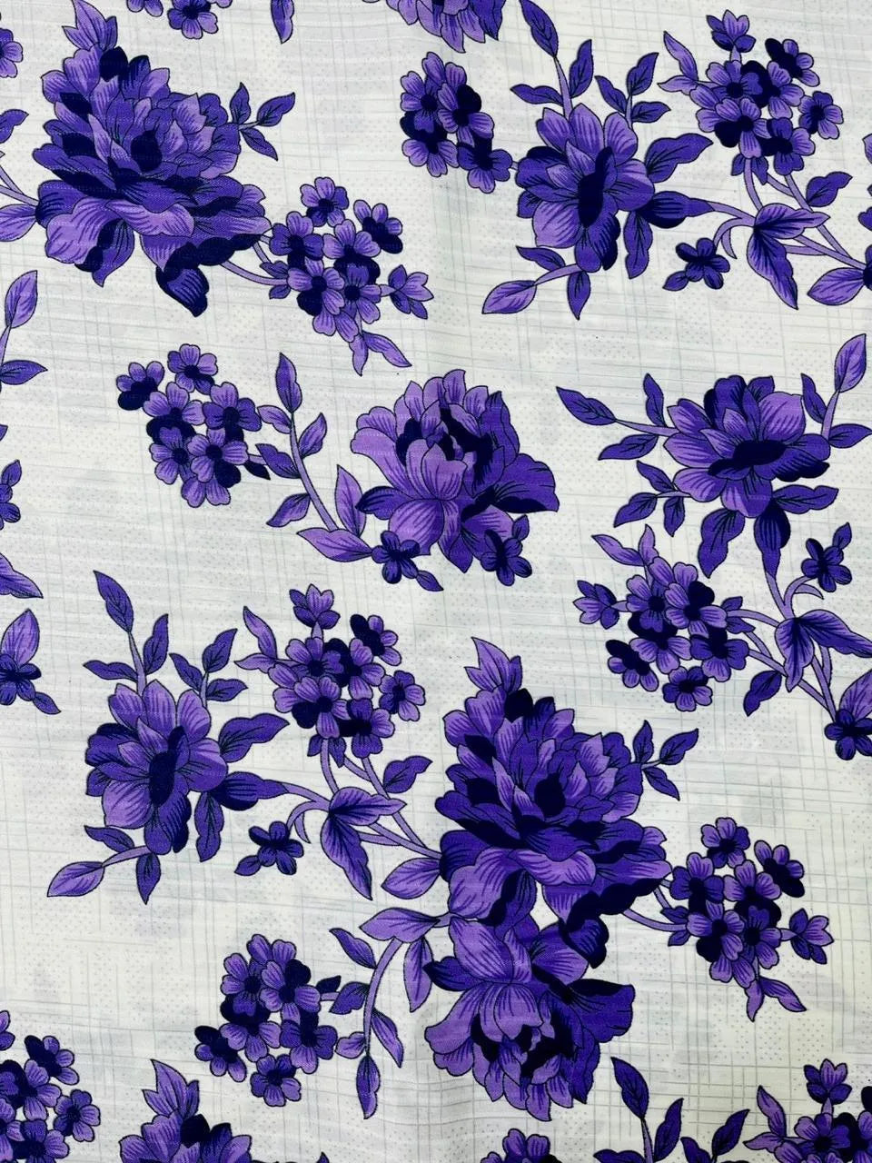 Purple Floral Cotton Shirt 92" Width