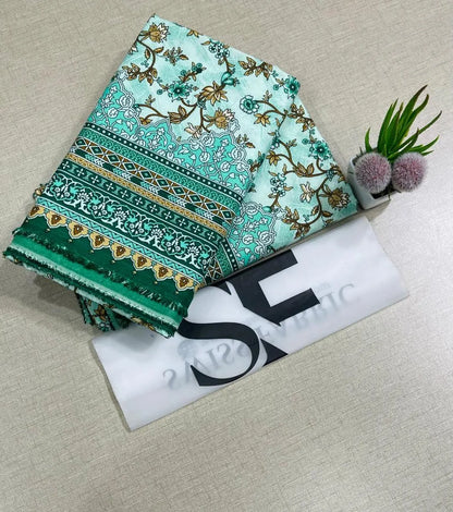 Green Printed Fabric 92 Inches Wide