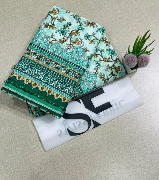 Green Printed Fabric 92 Inches Wide