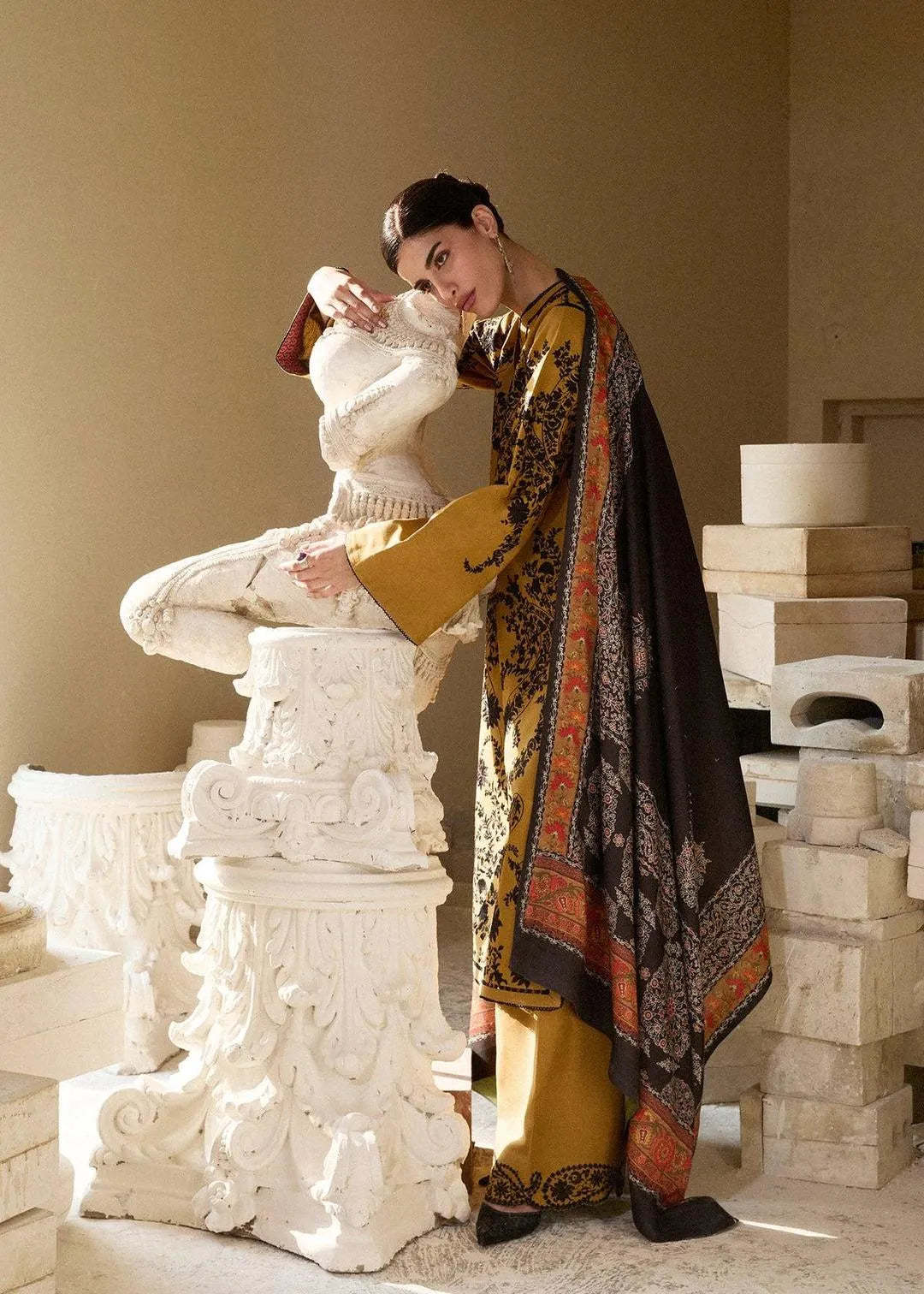 3 Pcs Women's Unstitched Embroidered Suit