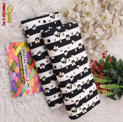 2 Pcs Women's Unstitched Printed Suit
