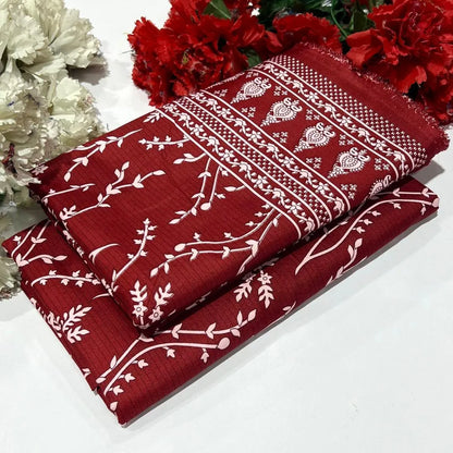 2 Pcs Women's Unstitched Printed Suit