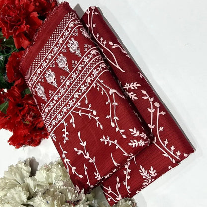 2 Pcs Women's Unstitched Printed Suit