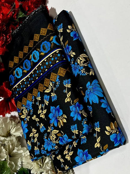 2 Pcs Women's Unstitched Printed Suit